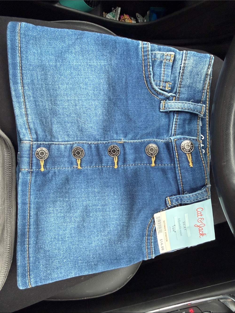Cat & Jack Blue Denim Button-Front Mini Skirt